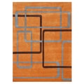 Handmade Orange Wool Rug (5' x 8')