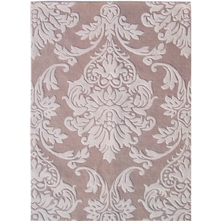 Handmade Beige Wool Rug (9' x 12')