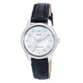 Bulova Women's 'Precisionist' Stainless Steel/ Black Leather Watch