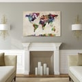 Michael Tompsett 'Urban Watercolor World Map' Canvas Art