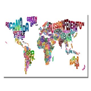 Michael Tompsett 'Typography World Map III' Canvas Art