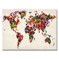 Michael Tompsett 'Hearts World Map' Canvas Art