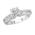 14k White Gold CZ and 3/5ct TDW Diamond Engagement Ring (G-H, SI1-SI2)