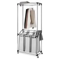 Whitmor Chrome Mesh Bag 3-compartment Laundry Center