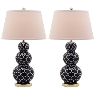 Moroccan Triple Gourd 1-light Black Table Lamps (Set of 2)