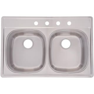 Franke Double Bowl Top Mount 8.5-inch Deep Stainless Steel Sink