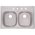 Franke Double Bowl Top Mount 8.5-inch Deep Stainless Steel Sink