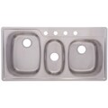 Franke Triple Bowl Top Mount 9.5-inch Stainless Steel Sink