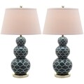 Moroccan Triple Gourd 1-light Marine Blue Table Lamps (Set of 2)