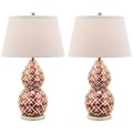 Cross Hatch Double Gourd 1-light Orange Table Lamps (Set of 2)