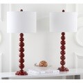 Jenna Stacked Ball 1-light Red Table Lamps (Set of 2)