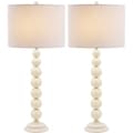 Jenna Stacked Ball 1-light White Table Lamps (Set of 2)