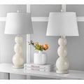 Jayne Three Sphere Glass 1-light Pearl White Table Lamps (Set of 2)