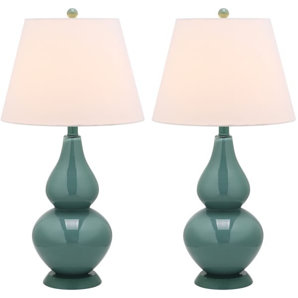 Safavieh Cybil Double Gourd 1light Marine Blue Table Lamps (Set of 2