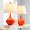 Amy Gourd Glass 1-light Orange Table Lamps (Set of 2)