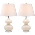 Eva Double Gourd Glass Pearl White 1-light Table Lamps (Set of 2)