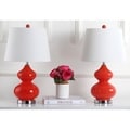 Eva Double Gourd Glass Orange 1-light Table Lamps (Set of 2)