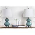 Eva Double Gourd Glass Marine Blue 1-light Table Lamps (Set of 2)