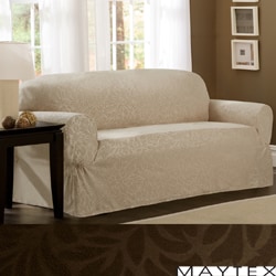 Maytex James Leaf One-Piece Loveseat Slipcover-Image