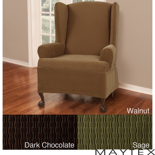 Maytex Cobblestone Wing Chair Slipcover Overstock Shopping Big
