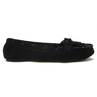 Blue Womans 'Pocca' Black Moccasin Flats