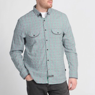 English Laundry Green Plaid Button-front Shirt