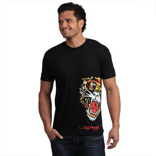 Ed Hardy Men's Black Tiger Graphic Tee Shirt