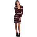 White Mark Women's 'Geneva' Deer Pattern Sweaterdress