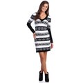 White Mark Women's 'Washington' Deer and Snowflake Pattern Sweaterdress