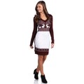 White Mark Women's 'Boston' Deer Pattern Hooded Sweaterdress