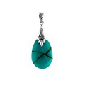Sterling Silver and Turquoise Bali Teardrop Pendant (Indonesia)