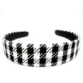Crawford Corner Shop Black White Houndstooth Headband One Inch
