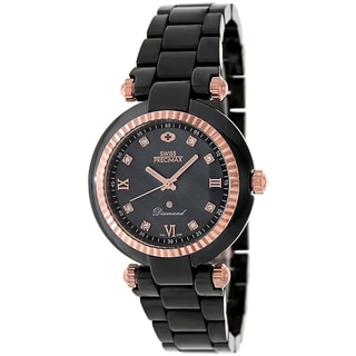 Swiss Precimax Women's Black Ceramic Avant Diamond Watch