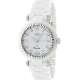 Swiss Precimax Women's White Ceramic Avant Diamond Watch