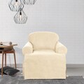 Soft Suede Cream T-Cushion Chair Slipcover