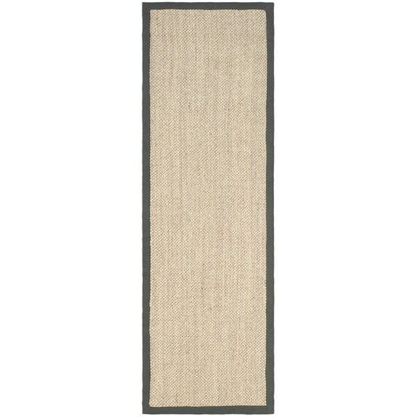 Safavieh Handwoven Resorts Natural/ Grey Fine Sisal Runner (2' 6 x 6