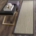 Hand-woven Resorts Natural/ Grey Fine Sisal Runner (2' 6 x 16')