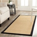 Hand-woven Resorts Maize Beige/ Black Fine Sisal Rug