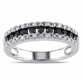 Miadora Sterling Silver 1/2ct TDW Black and White Diamond Ring (H-I, I2-I3)