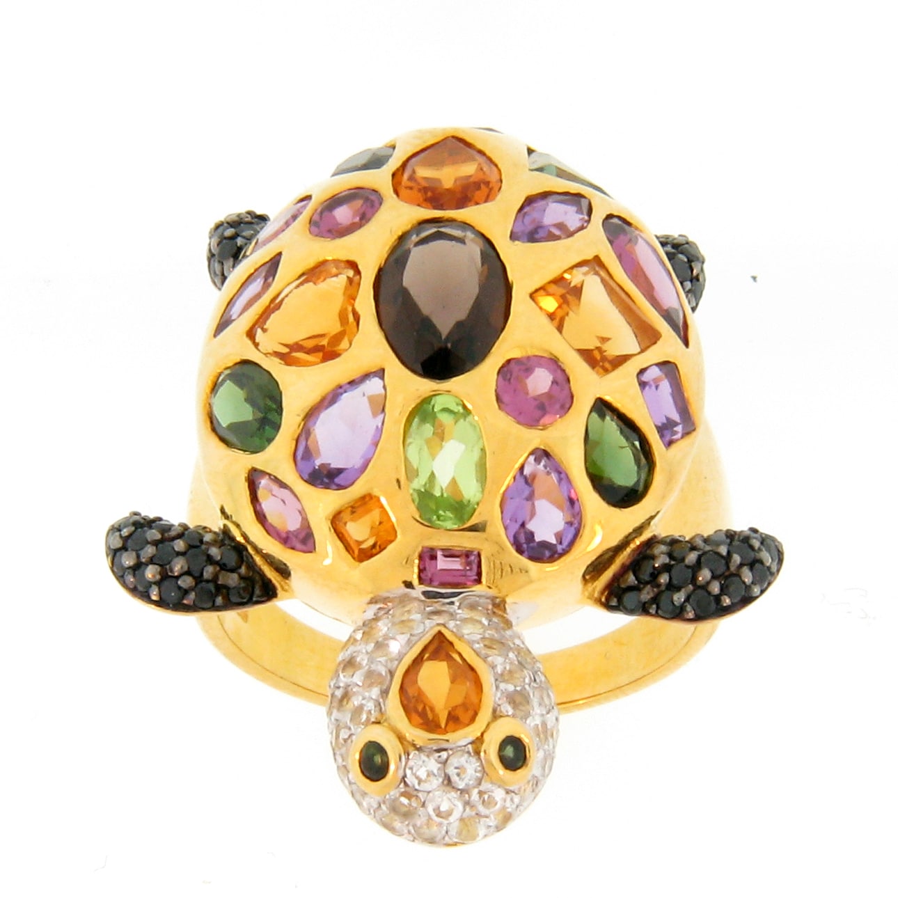 Meredith Leigh Gold over Silver Multi gemstone Turtle Ring Today $229