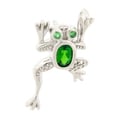 Meredith Leigh Sterling Silver Chrome Diopside and Tsavorite Frog Pin