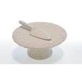 Certified International Adeline Ivory Pedestal Cake Plate with Server
