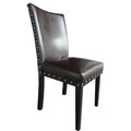 Classic Brown Nail Head Trim Dining Chairs (Set of 2)