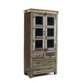 Vintage Multi Color Glass Panel Cabinet