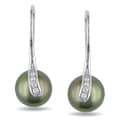 Miadora 14k Gold Tahitian Pearl and 1/10ct TDW Diamond Earrings (G-H, I1-I2)