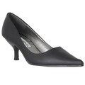 Riverberry Women's Black Pointed Toe Kitten Heel Pumps