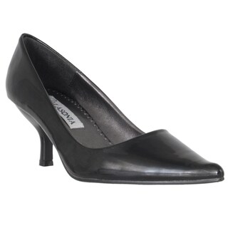 Riverberry Women's Black Pointed Toe Kitten Heel Pumps