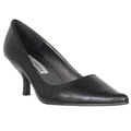 Riverberry Women's Black Pointed Toe Kitten Heel Pumps