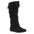 Riverberry Women's 'Friends' Black Lace-up Fringe Boots