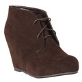 Riverberry Women's 'Carmela' Brown Microsuede Hidden Wedge Booties